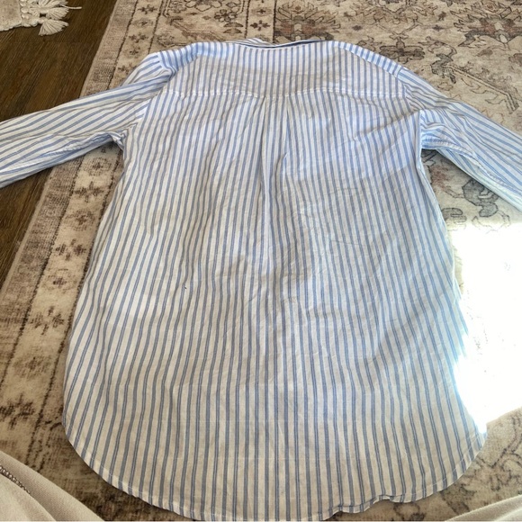 MICHAEL Michael Kors Light Blue and White Striped Shirt - Picture 10 of 12